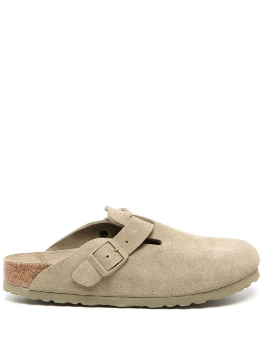 Birkenstock - Mules Boston faded Khaki en daim